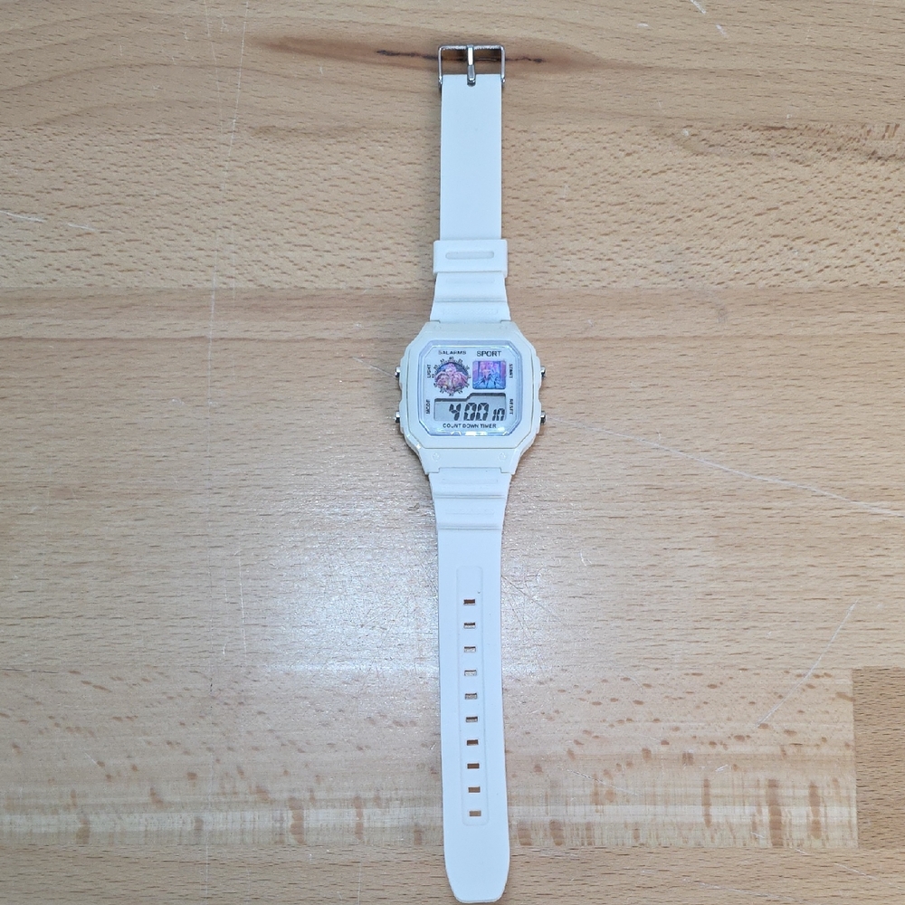 White Digital Watch